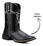 Bota Botina Texana Western Couro Legítimo Artesanal Clássica