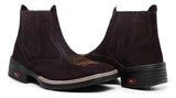 Bota Botina Texana Masculina De Couro Solado Costurado