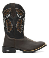 Bota Texana Country Masculina Bico Quadrado Botina Lançament