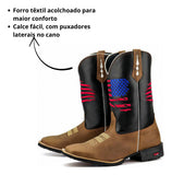 Bota Botina Texana Western Couro Legítimo Artesanal Clássica