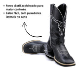 Bota Botina Texana Western Couro Legítimo Artesanal Clássica