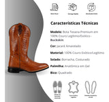 Bota Texana Masculina Couro Country Estampa Jacaré Exótico