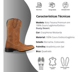 Bota Texana Masculina Em Couro Liso Country Sola De Borracha