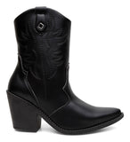 Bota Country Feminina Texana Western Cano Medio Bico Fino