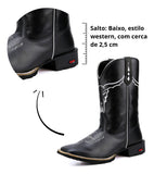 Bota Botina Texana Western Couro Legítimo Artesanal Clássica