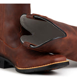 Bota Texana Masculina Em Couro Legitimo Liso Solado Borracha