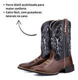 Bota Botina Texana Western Couro Legítimo Artesanal Clássica