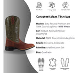 Bota Texana Masculina Em Couro Legitimo Verde Escuro Country