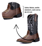 Bota Botina Texana Western Couro Legítimo Artesanal Clássica