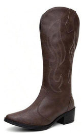 Bota Feminina Texana Cano Alto Bordada Western Country