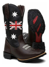 Bota Texana Masculina Bico Quadrado Bordada Inglaterra