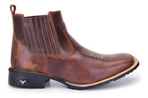 Bota Botina Masculina Texana Country Couro Legitimo
