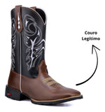 Bota Botina Texana Western Couro Legítimo Artesanal Clássica