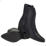 Bota Texana Feminina Bico Fino Cano Curto Country Rodeio