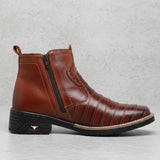 Bota Masculina Country Botina Chelsea Couro Palmilhas Eva Pu