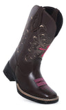 Bota Texana Bordada Couro Modelo Novo Lançamento Cruz Rosa