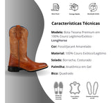 Bota Texana Masculina Em Couro Estampa Jacaré Sola Borracha