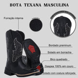 Bota Texana Asa Preta Lançamento Couro Impecável Promoção