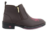 Botina Feminina Bota Country Texana Tornozelo Zíper