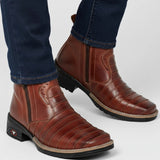 Bota Masculina Country Botina Chelsea Couro Palmilhas Eva Pu