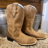 Bota Texana Masculina Em Couro Liso Country Sola De Borracha