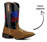 Bota Botina Texana Western Couro Legítimo Artesanal Clássica