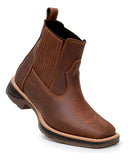 Botina Bota Em Couro Cano Curto Sola Jump Bordado+brinde