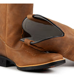 Bota Texana Masculina Em Couro Liso Country Sola De Borracha