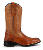 Bota Texana Masculina Em Couro Estampa Jacaré Sola Borracha