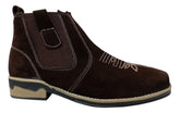 Botina Country Masculina, Bordada, Em Couro Legítimo