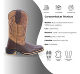 Bota Texana Masculina Couro Legitimo Premium Arame Sola Jump