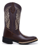Bota Texana Masculina Country Bico Quadrado Bordado Diamante