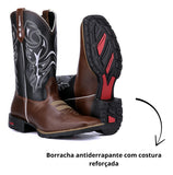 Bota Botina Texana Western Couro Legítimo Artesanal Clássica