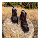 Botina Country Masculina, Bordada, Em Couro Legítimo