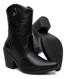 Bota Country Feminina Texana Western Cano Medio Bico Fino