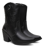 Bota Country Feminina Texana Western Cano Medio Bico Fino