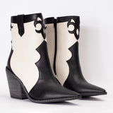 Bota Feminina Western  Bico Fino Fachete De Couro