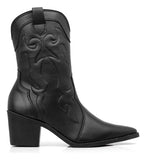 Bota Botinha Feminina Texana Bico Fino E Cano Médio Rodeio
