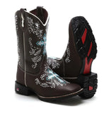 Bota Texana Feminina Country Bico Quadrado Tendencia