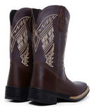 Bota Texana Masculina Country Bico Quadrado Bordado Diamante