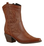 Bota Feminina Texana Rodeio Agro Bordada Country Salto