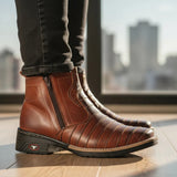 Bota Masculina Country Botina Chelsea Couro Palmilhas Eva Pu