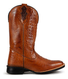 Bota Texana Masculina Couro Country Estampa Jacaré Exótico