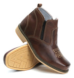 Botina Bota Zíper Couro Legítimo Country Segurança Trabalho