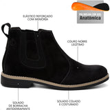 Bota Botina Chelsea 100% Couro Elástico Palmilhas De Gel Top