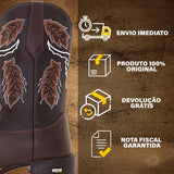 Bota Texana Country Masculina Bico Quadrado Botina Lançament