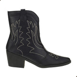 Bota Texana Feminina Bico Fino Cano Curto Country Rodeio