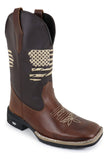 Bota Masculina Texana Country Rodeio Bordado Bandeira