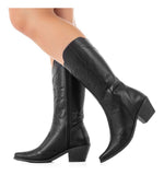 Botas Femininas Texana Rodeio Country Cano Alto Bico Fino