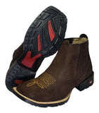 Bota Botina Texana Country Western Couro Legítimo Cano Médio